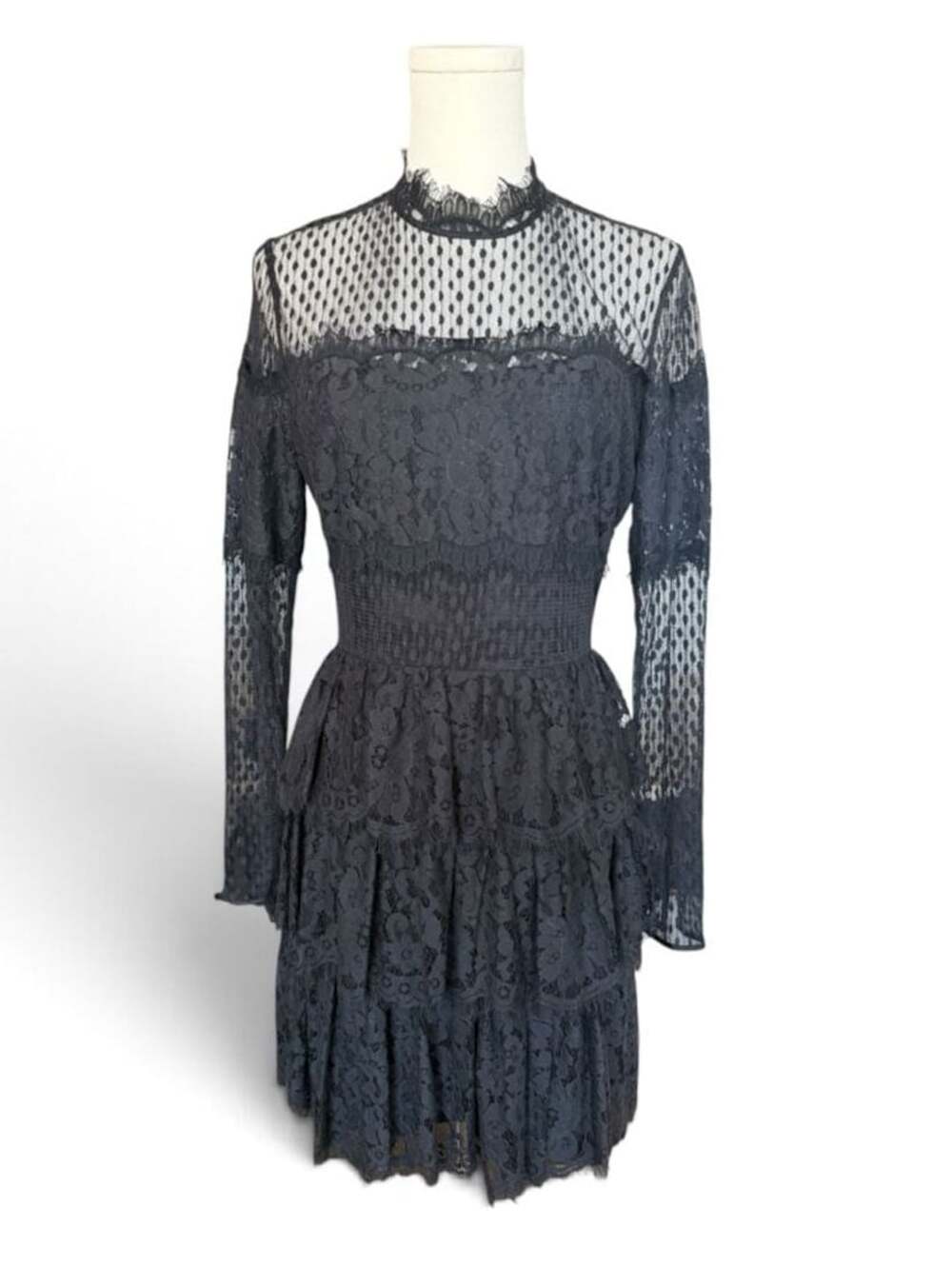 Temperley London Ruffled Lace Mini Dress